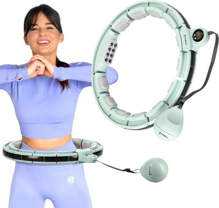 Immagine prodotto HMS Hhm13 Hula Hoop Verde Con Magneti E Peso + Contatore (40 cm, 400 g)