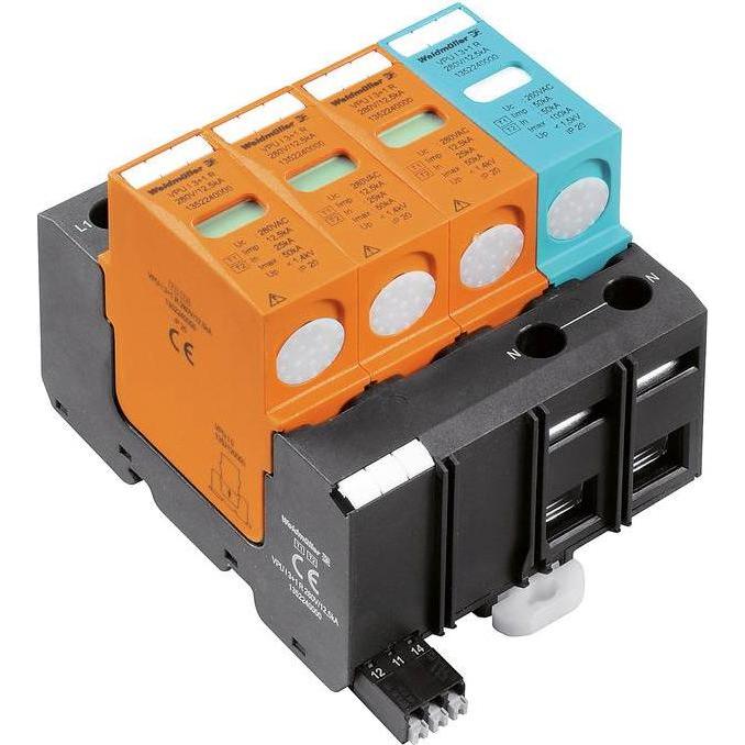 Weidmüller, Überspannungsschutz, Blitzstromableiter VPU I 3+1 R 280V/12,5KA