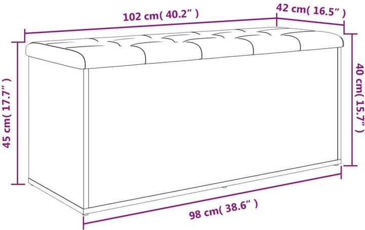 Immagine prodotto VidaXL Panca con contenitore in rovere fumé 102x42x45 cm (102 cm)