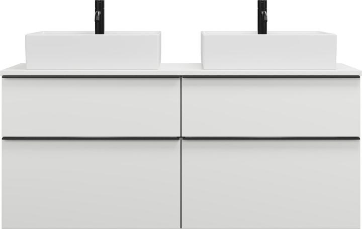 Image du produit burgbad Eqio vasques à poser en céramique, avec meuble sous-lavabo 4 tiroirs, largeur 1400mm