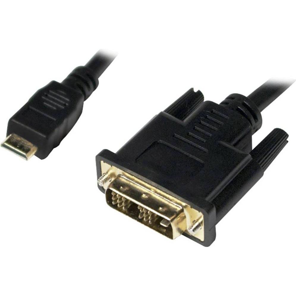 LogiLink mini HDMI (Typ C) — DVI (1 m), Cavo video, Nero