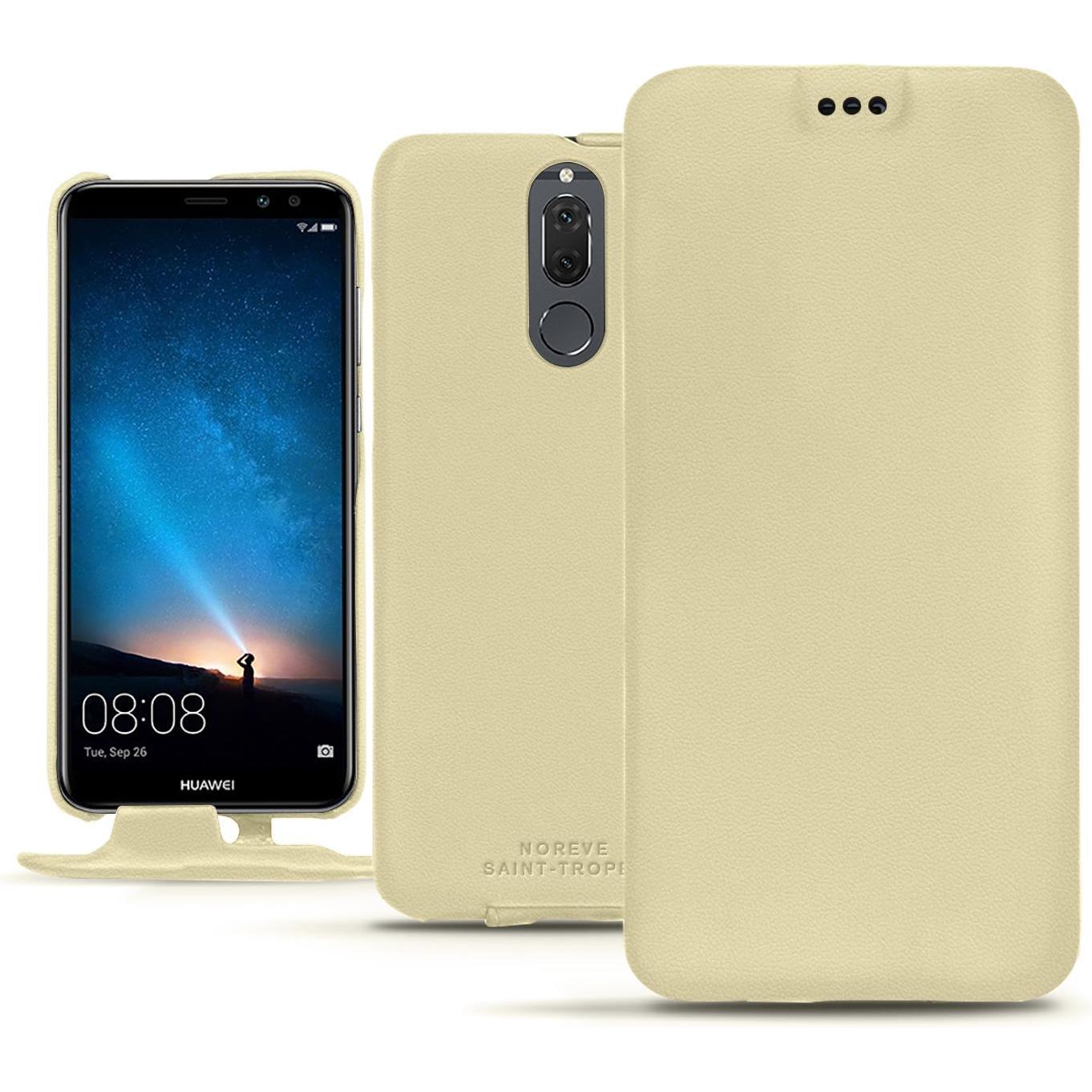 Noreve Lederschutzhülle vertikal (Huawei Mate 10 Lite), Smartphone Hülle, Beige