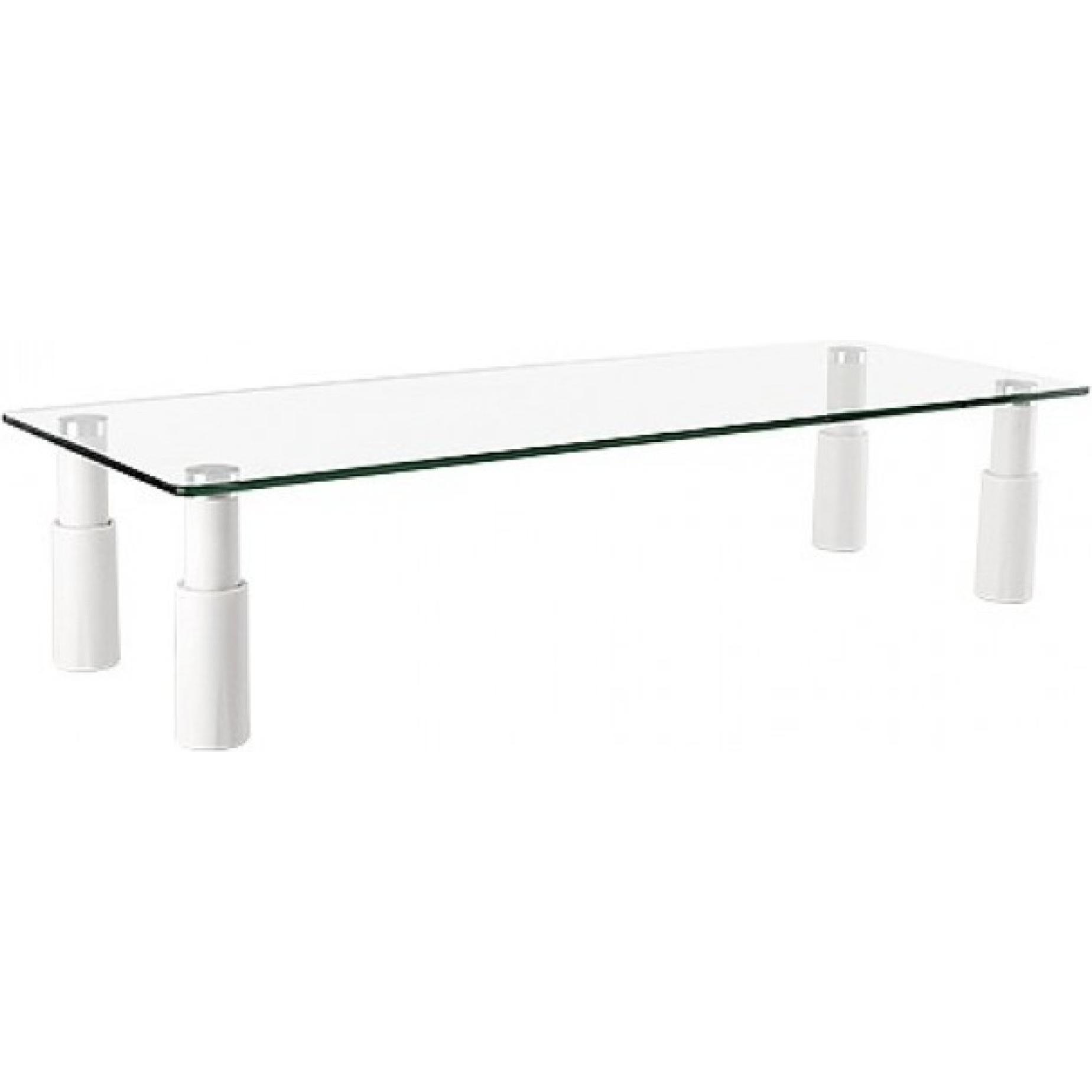 Techly Universal Ablagetisch aus Glas, 580 x 210 x 130 mm, TV Zubehör, Transparent