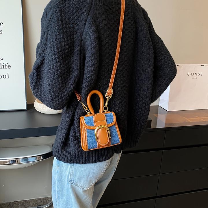 Immagine prodotto Only-Bags.Store Mini borsetta di tendenza con colori a contrasto, borsa crossbody carina e alla moda, cinghie