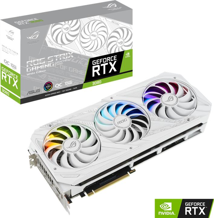 Image du produit ASUS GeForce ROG STRIX RTX 3080 O10G WHITE (10 Go)
