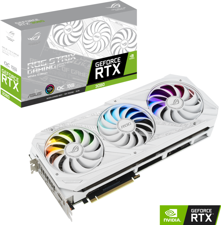 Actual product image ASUS GeForce ROG STRIX RTX 3080 O10G WHITE (10 GB)