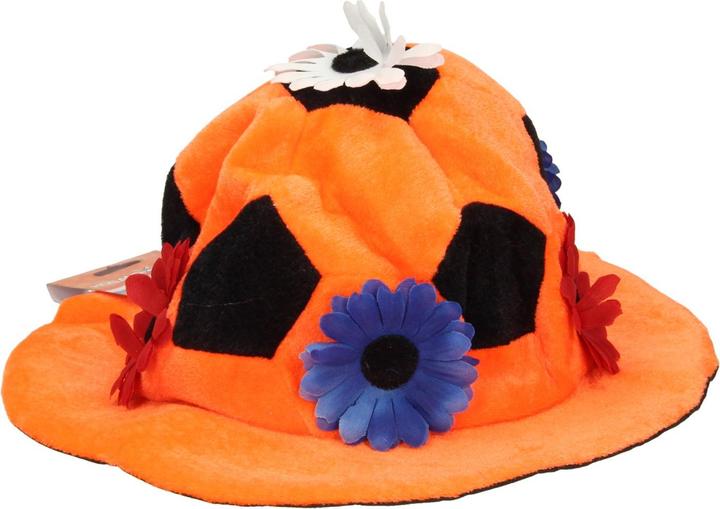 Produktbild Folat Orangefarbener Plüschhut mit Blumen