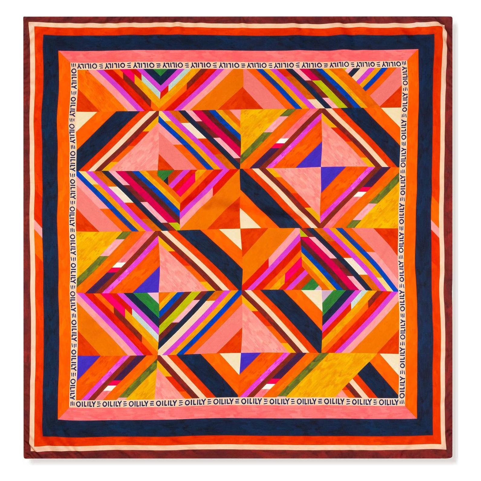 Oilily, Damen, Schal, Ahappytrack Square Woven Scarf, Mehrfarbig