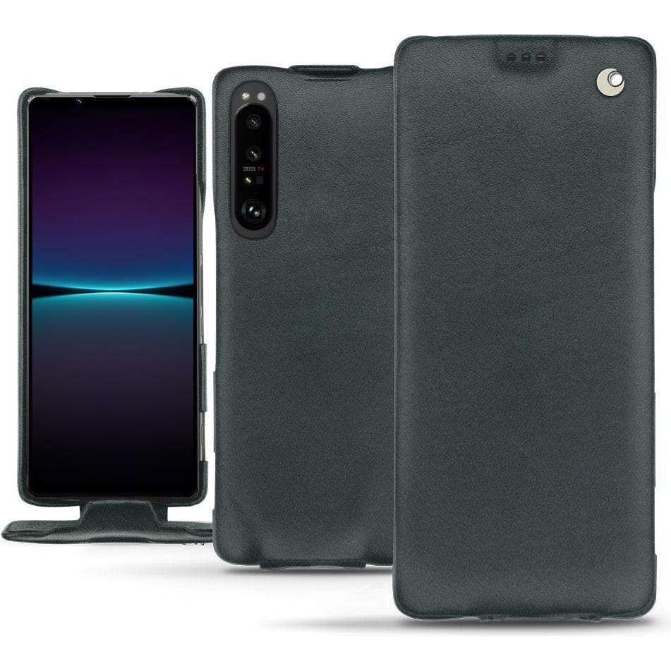 Noreve Lederschutzhülle vertikal (Sony Xperia 1 IV), Smartphone Hülle, Blau