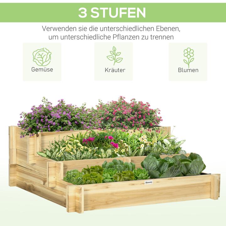 Produktbild Outsunny Stufenbeet mit Holzrahmen