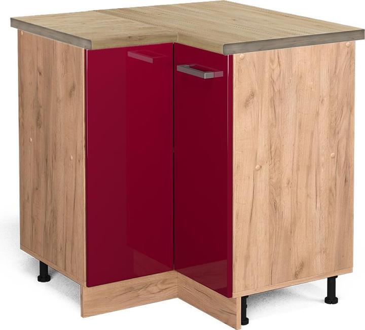 Bordeaux Hochglanz, Goldkraft Eiche, Rot, Rot Hochglanz