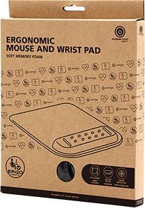 Actual product image Powerton ERGO DARK EDITION Mauspad mit Handauflage aus Memory-Schaum, schwarz