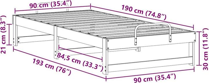 Image du produit vidaXL Bettrahmen (90 x 190 cm)