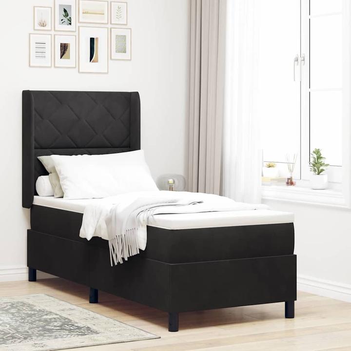 Produktbild vidaXL Boxspringbett Mit Matratze Samt Schwarz (80 x 200 cm)