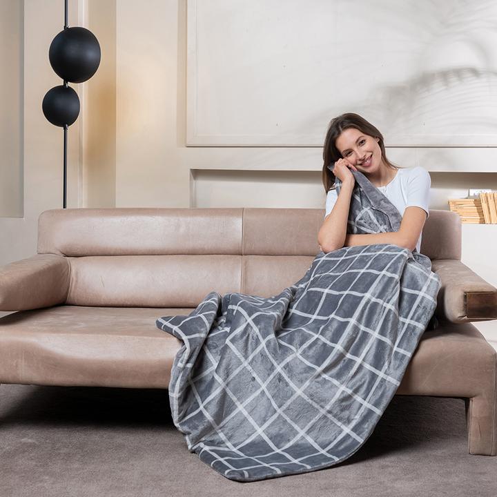 Produktbild Imetec 16775 Heizdecke/Kissen 150 W Grau, Weiss Samt (150 x 95 cm)