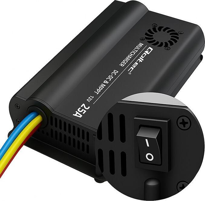 Produktbild Qoltec Autom. Ladegerät DC-DC 12V m. MPPT-Reg. 25A