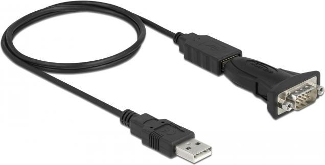 Productafbeelding Delock Adapter USB 2.0 Type-A naar 1 x seriële RS-232 D-Sub 9 Pin Plug (0.80 m)