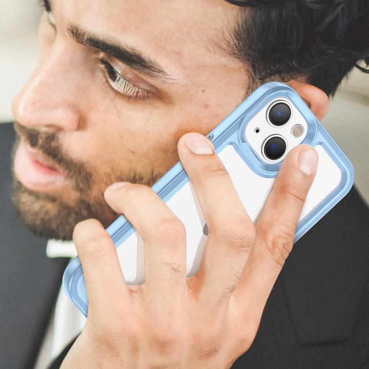 Immagine prodotto Hurtel Outer Space Case iPhone 14 Plus cover rigida con cornice in gel blu (Apple iPhone 14 Plus)