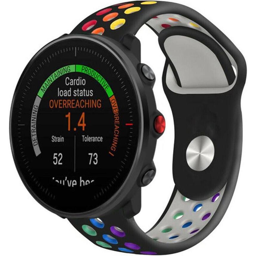Strap-it Sportarmband (22 mm, Silikon, Vantage M), Uhrenarmband, Schwarz