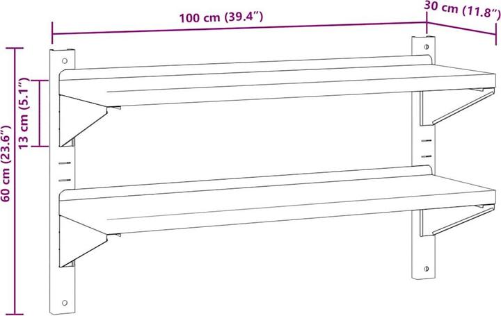 Immagine prodotto vidaXL Scaffale a muro (30 x 100 x 60 cm)
