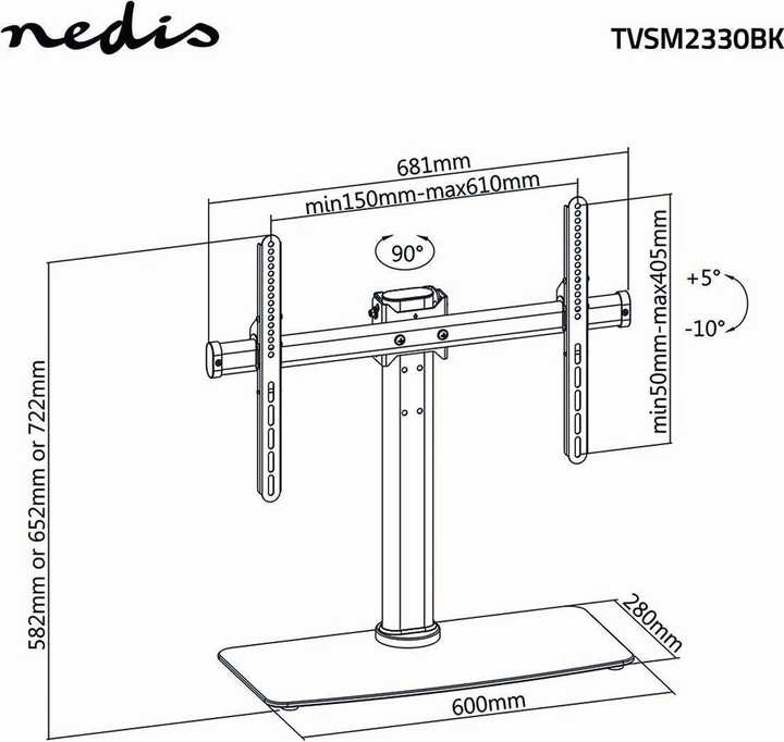 Actual product image Nedis Full Motion TV Stand (Universal, 65", 45 kg)