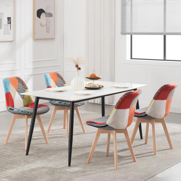 Produktbild Woltu Esszimmerstühle im Patchwork-Design (8er Set)