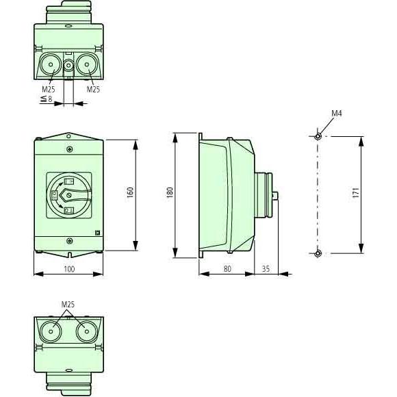 Thumbnail - Eaton, Systemstromversorgung, Main switch, 3-pole + 1 NO + 1 NC, 32 A