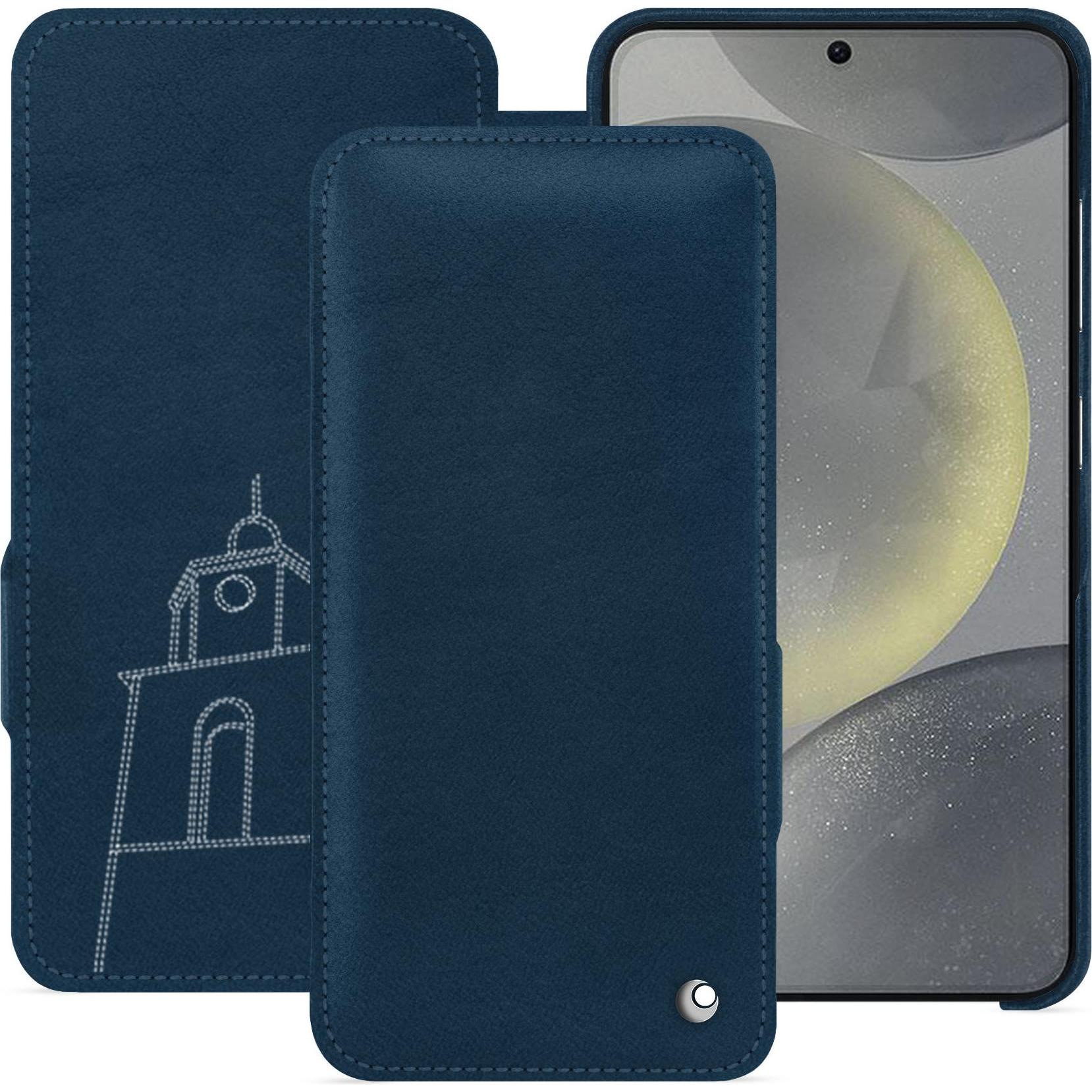 Noreve Lederschutzhülle horizontal (Samsung Galaxy S24), Smartphone Hülle, Blau