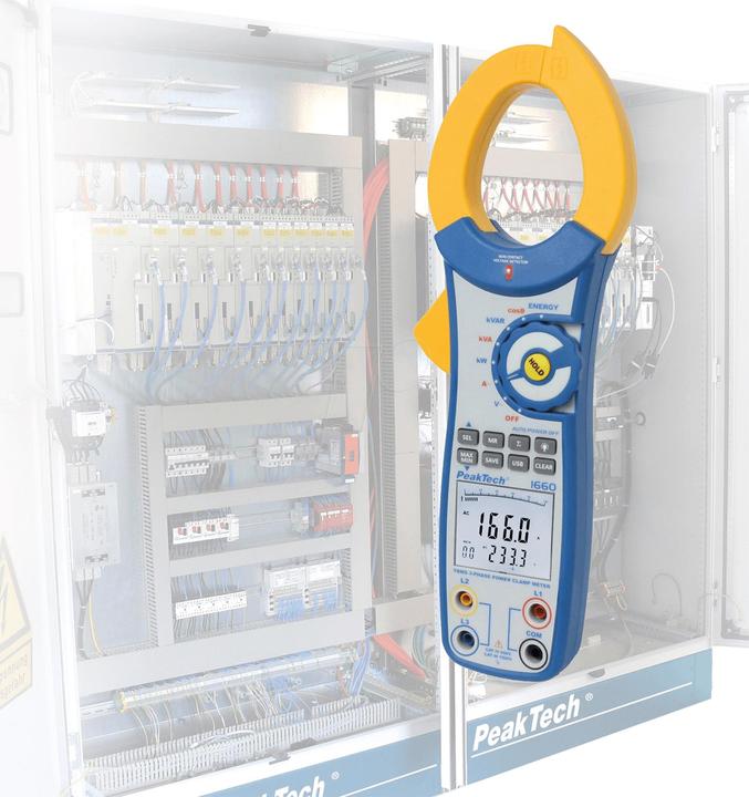 Produktbild Peaktech 3-Phasen Stromzange P1660 (CAT III)