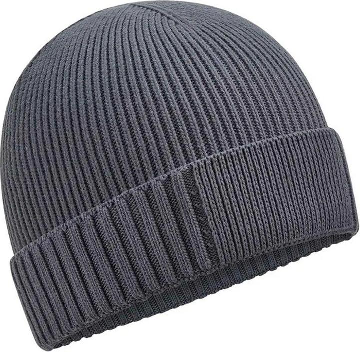 Actual product image Beechfield Organic Cotton Engineered Patch Beanie (One size)
