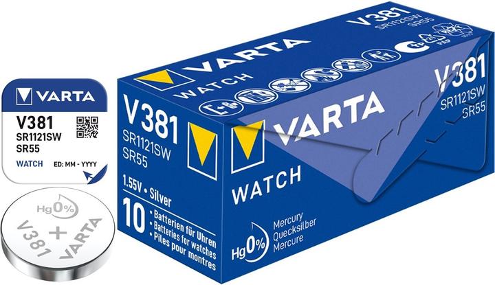 Actual product image Varta V 381 - Battery SR55 (1 pcs., SR55, 45 mAh)