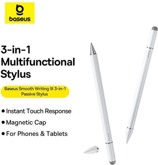 Actual product image Baseus Smooth Writing III Passive Stylus White