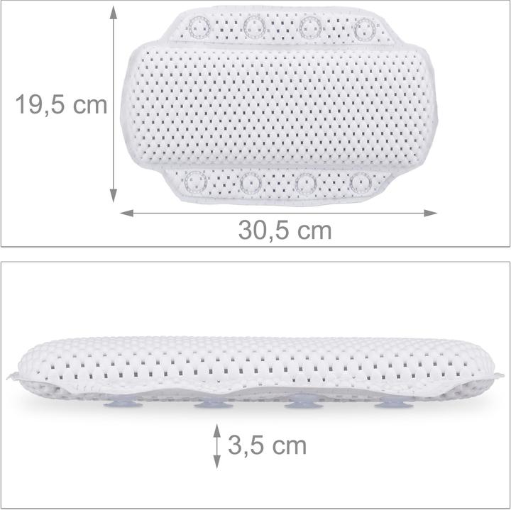 Immagine prodotto Relaxdays Cuscino Poggiatesta da Vasca, Benessere (30,5 x 3,5 x 19,5 cm)