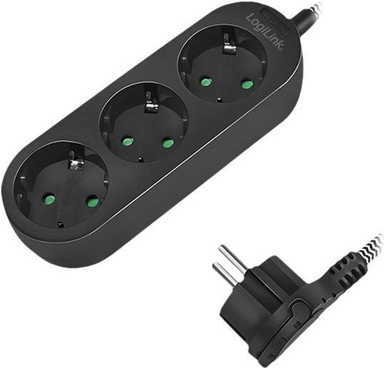 Produktbild LogiLink Steckdosenleiste,3xCEE 7/3,Textilkabel (3x, CEE 7/3, 1.50 m)