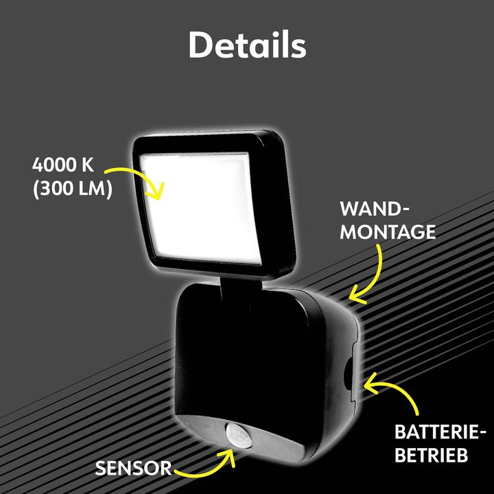 Image du produit Müller Licht Müller-Licht Plaza 27700039 LED-Aussenstrahler mit Bewegungsmelder 4 W Neutralwe (260 lm, IP54)