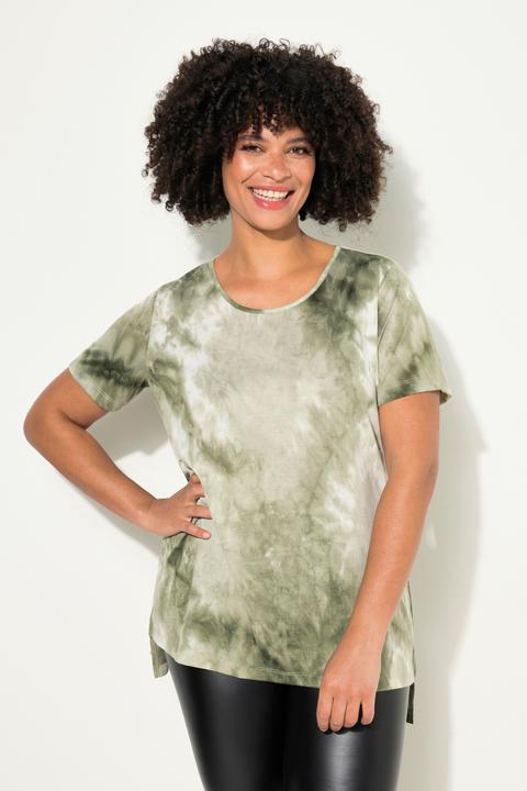 Produktbild Angel of Style T-Shirt, längere A-Linie, Batik-Muster, Rundhals, Halbarm (46)