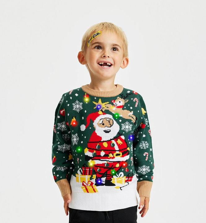 Produktbild Christmas Sweats Cute Cookie Man Kids LED Sweater