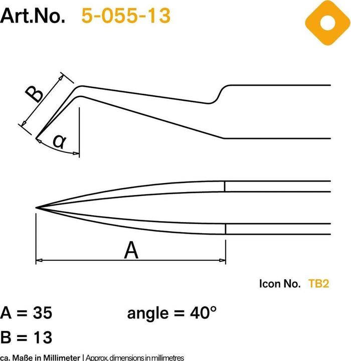 Actual product image Bernstein SMD Tweezers 7a SA-ESD Sickles