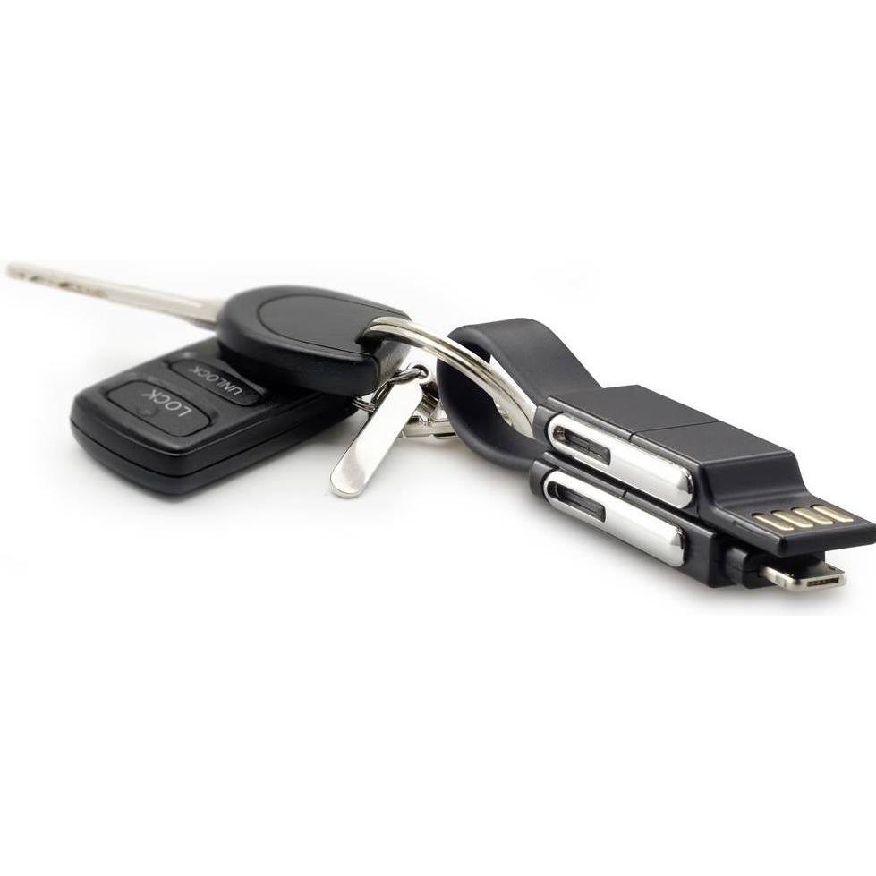 Thumbnail - Renkforce OTG 6-in-1 USB-Adapterkabel, faltbar zu Schlüsselanhänger dank Magneten im Stecker (0.20 m), USB Kabel