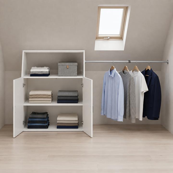 Produktbild VCM Holz Dachschrägen Kleiderschrank Dacho M (90 x 50 x 100 cm)
