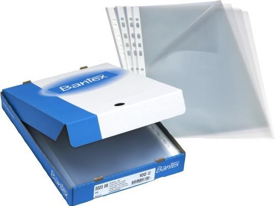 Produktbild Bantex Plastlommer A4 åben top/ venstre side 0,09 mm - (100 stk.) (A4, 100 x)
