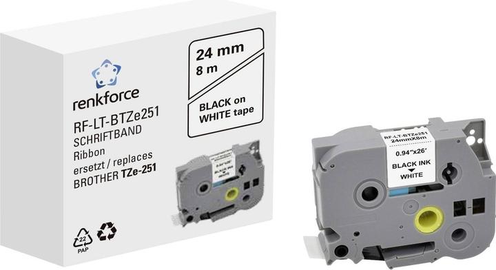 Produktbild Renkforce Schriftband RF-LT-BTZe251 Kompatibel ersetzt Brother TZe-251 24 mm B (2.40 cm, Grau)