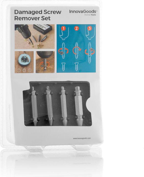Actual product image InnovaGoods Screw extractor for defective screws 4 pieces