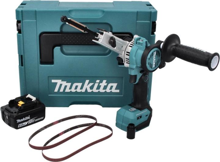 Produktbild Makita DBS 180 G1J Akku Bandfeile 18 V 9 x 533 mm Brushless + 1x Akku 6,0 Ah + Makpac - ohne Ladeger (Bandschleifer)
