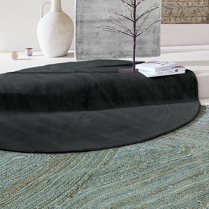 Produktbild Loberon Teppich Mariselle dunkelgrau (Ø 150 cm)