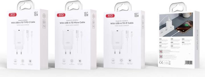Produktbild xO wall charger CE33 QC 18W 1x USB white (18 W, 1 Port)