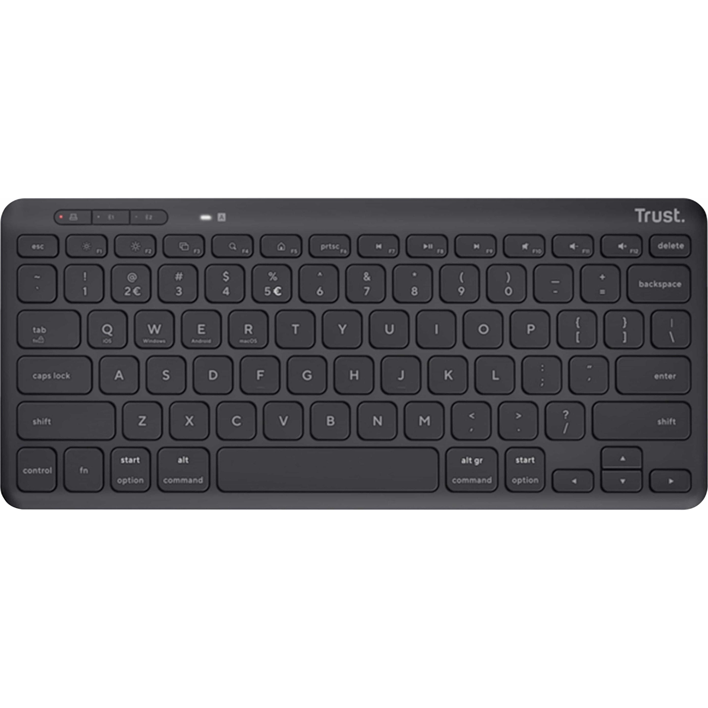 Thumbnail - Trust Lyra (DE, Kabellos), Tastatur, Schwarz