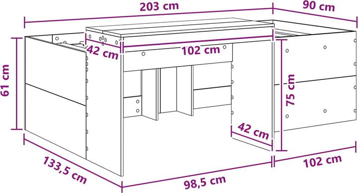 Produktbild vidaXL Bettrahmen (90 x 200 cm)