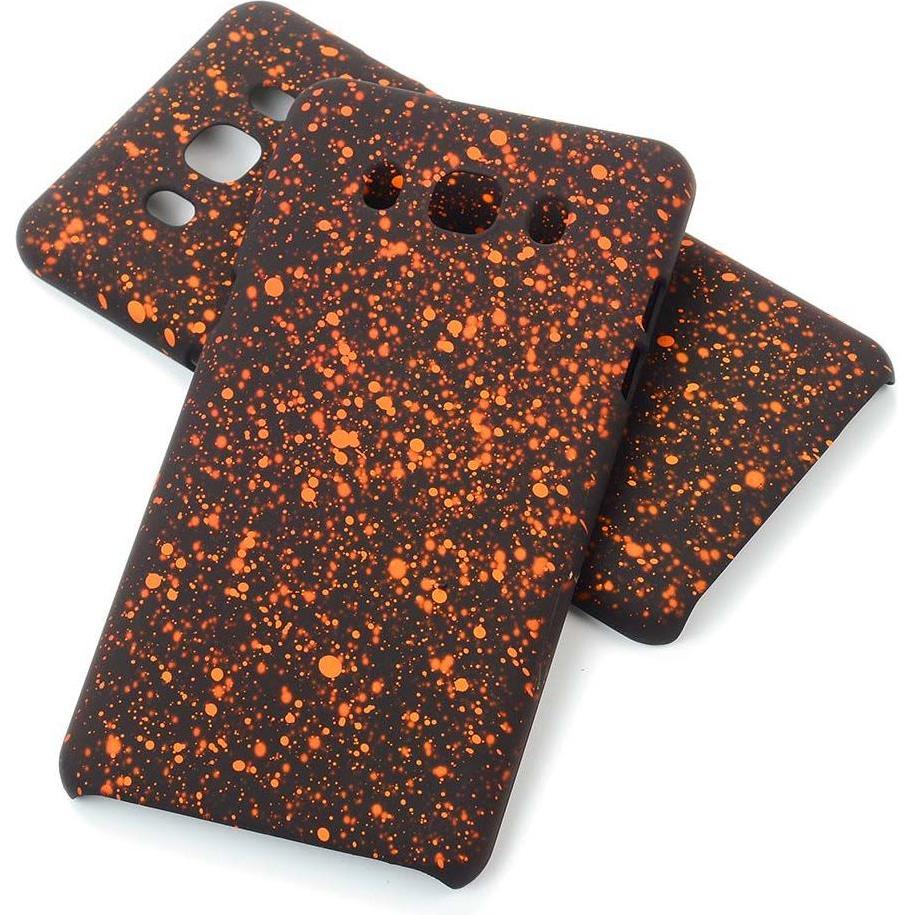 König Design Handy Hülle Schutz Case Bumper Etuis für Samsung Galaxy J5 2016 3D Sterne Orange (Samsung Galaxy J5 (2016))...