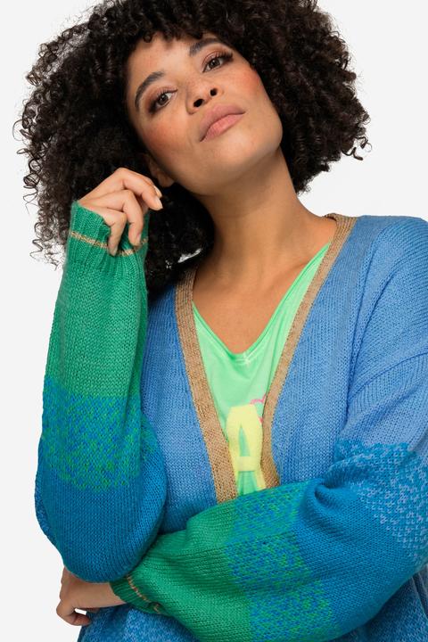 Produktbild Angel of Style Strickjacke, offene Form, Feinstrick, Blockstreifen, Langarm (56)